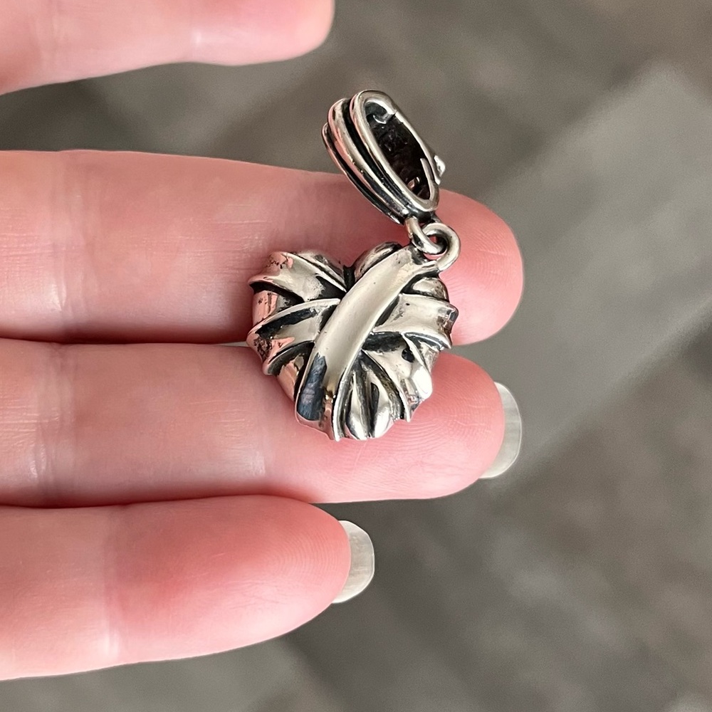 Barry Kieselstein Cord Sterling Silver Mended Wrapped Heart Necklace Pendant Vtg